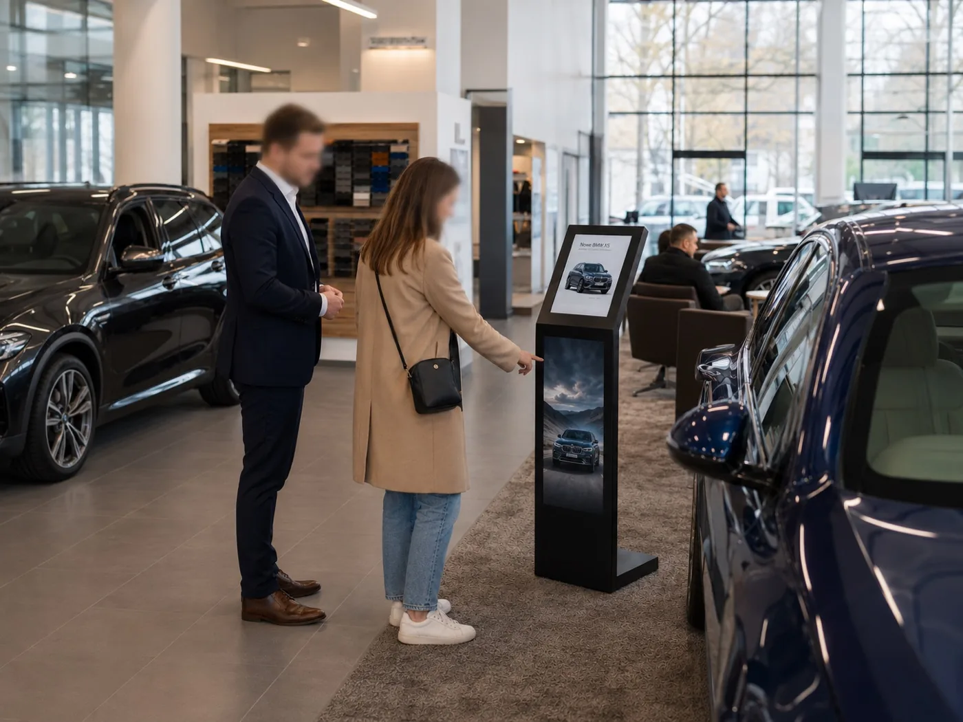 Infokiosk OISEN w salonie samochodowym — interaktywny konfigurator pojazdów